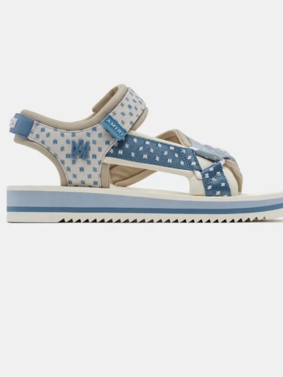 Amiri MA Paisley Sandals Light Blue/Beige Open Toe Sz 10